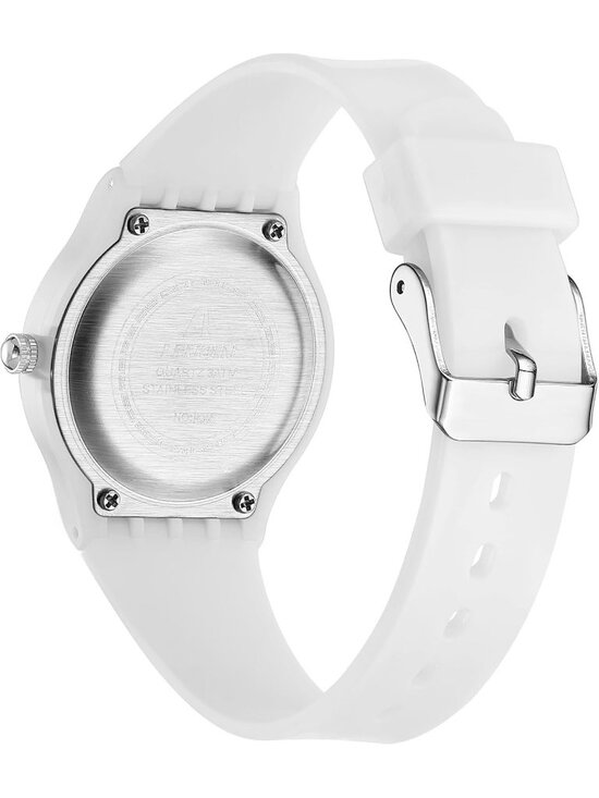 Ln Lenqin Women\'s All White Analog Quartz Rubber Strap Waterproof Wrist Watch main image 5